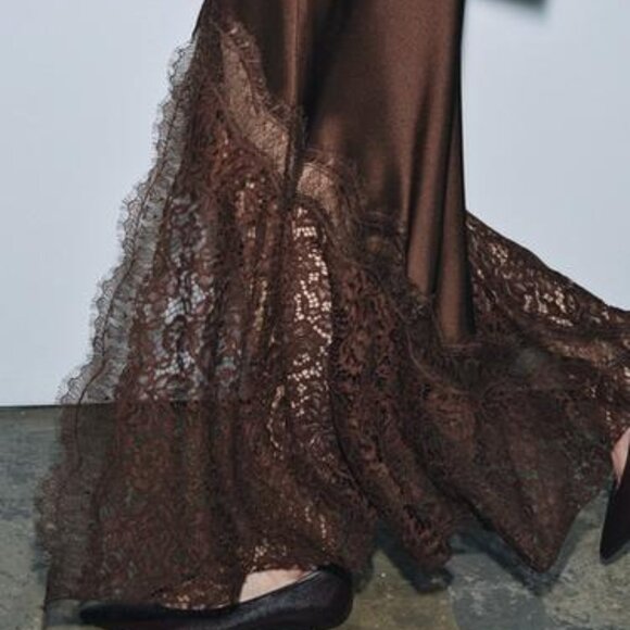 ZARA SATIN EFFECT LACE SKIRT ZW COLLECTION - Picture 6 of 10